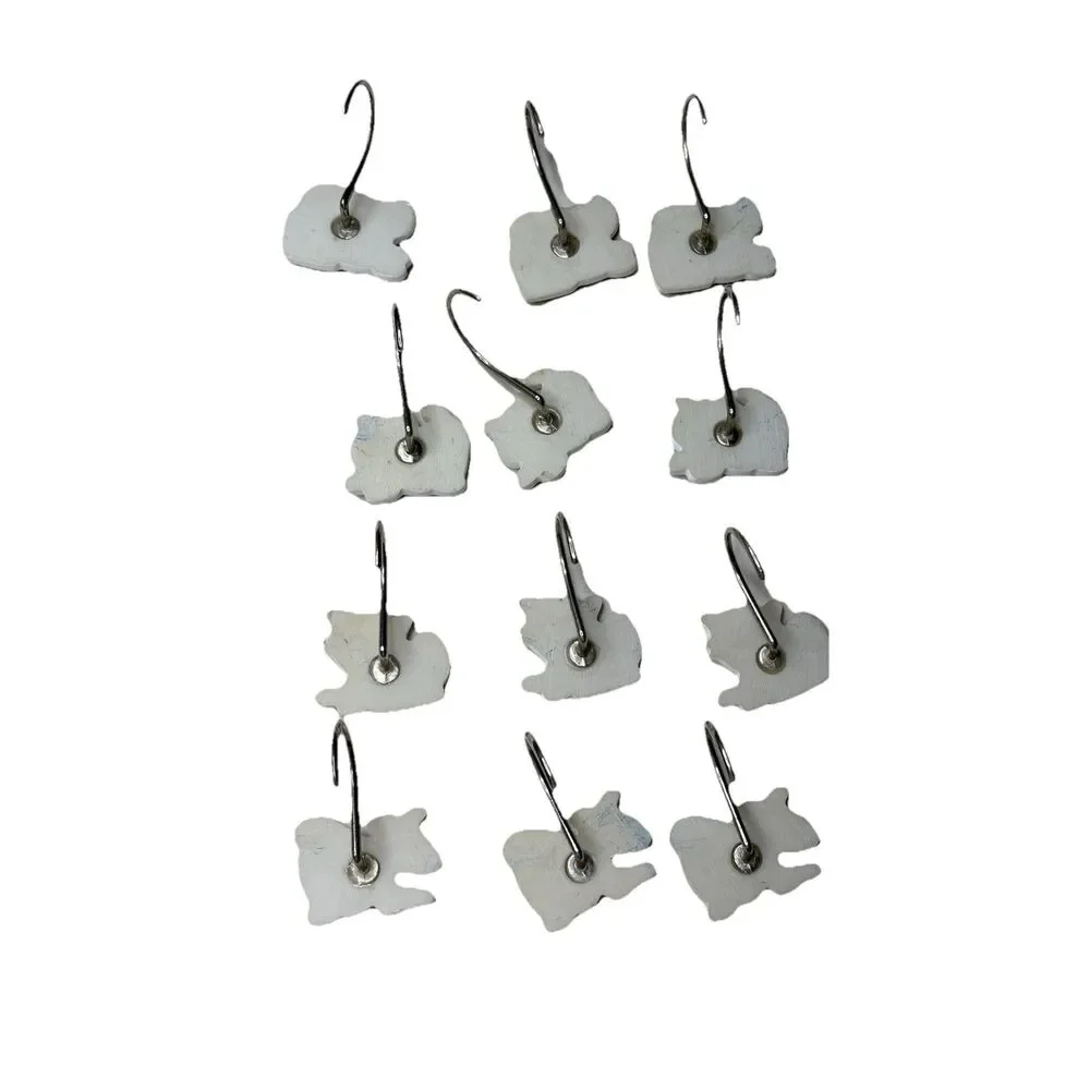 Set of 12 Shower Hooks Cartoon Dog Cat Saturday Knight Ltd. Jenny & Jeff Designs